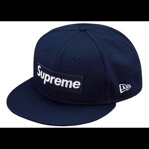 authentic SUPREME New Era Box Mesh Cap Navy SS18